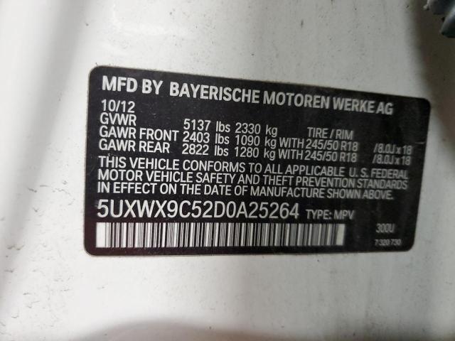 5UXWX9C52D0A25264 BMW X3 Xdrive28i