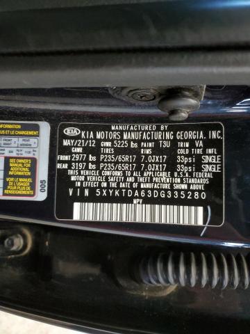 5XYKTDA63DG335280 KIA SORENTO LX