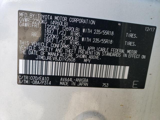 2018 TOYOTA RAV4 HV LI - JTMDJREV8JD192608