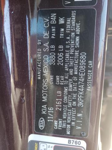 2017 KIA FORTE LX - 3KPFK4A74HE089680