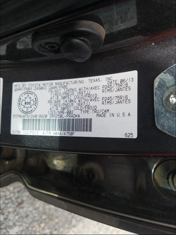 2013 TOYOTA TACOMA DOU 5TFMU4FN1DX018620
