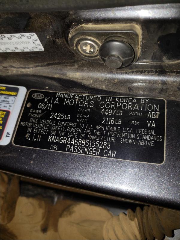 2011 KIA OPTIMA SX KNAGR4A68B5155283