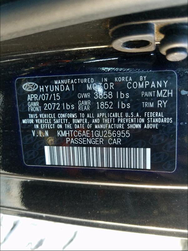 2016 HYUNDAI VELOSTER T KMHTC6AE1GU256955