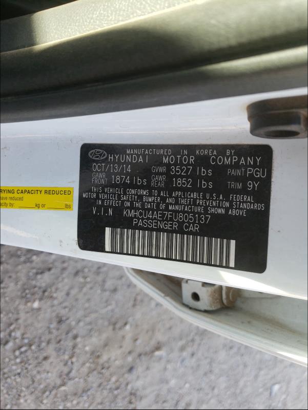 2015 HYUNDAI ACCENT GLS KMHCU4AE7FU805137