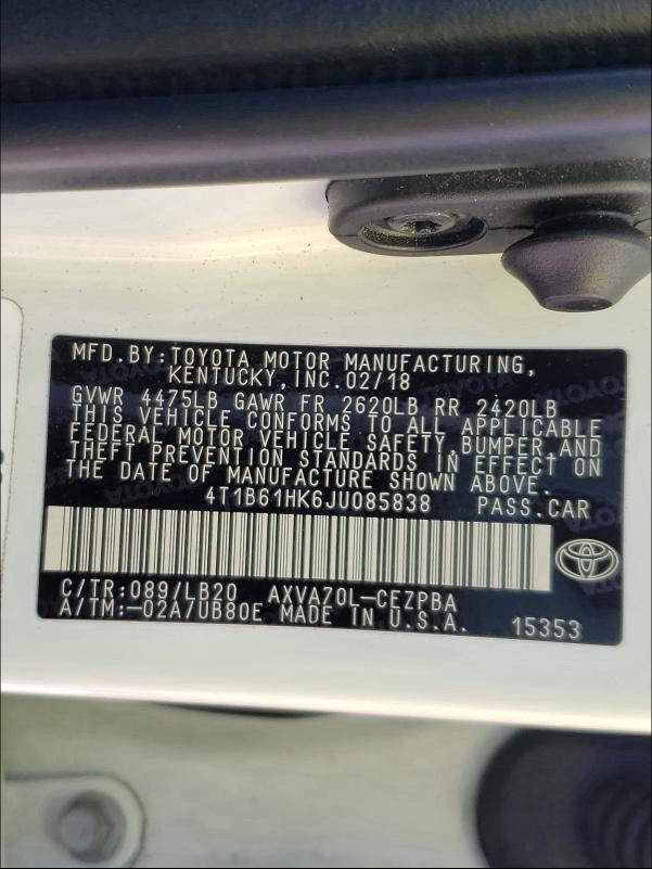 2018 TOYOTA CAMRY XSE 4T1B61HK6JU085838