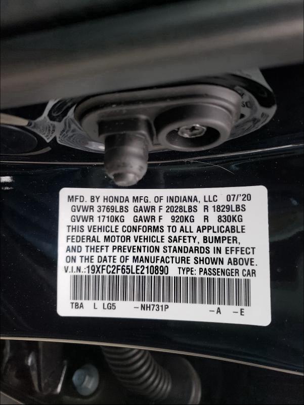 2020 HONDA CIVIC LX - 19XFC2F65LE210890