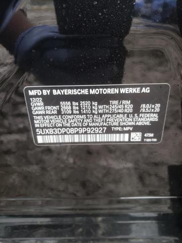 5UX83DP08P9P92927 BMW X3 Xdrivem40i