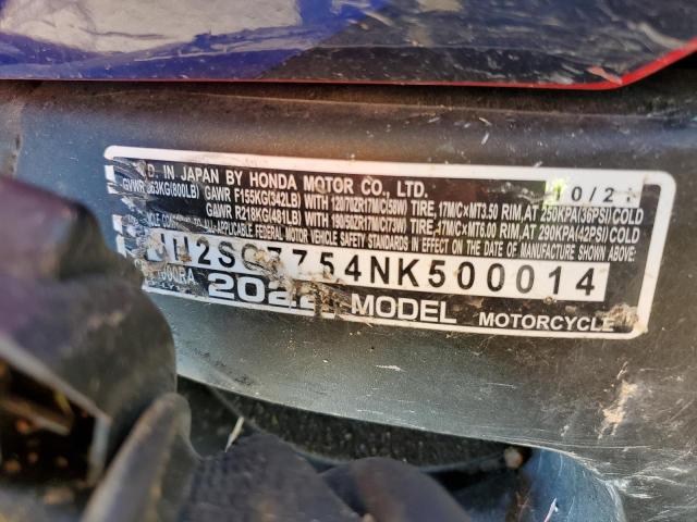 2022 HONDA CBR1000 RA JH2SC7754NK500014