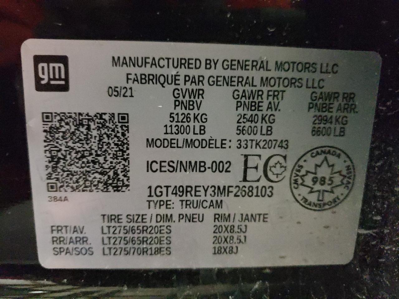 1GT49REY3MF268103 2021 GMC Sierra K2500 Denali