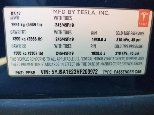 5YJSA1E23HF200972 Tesla MODEL S