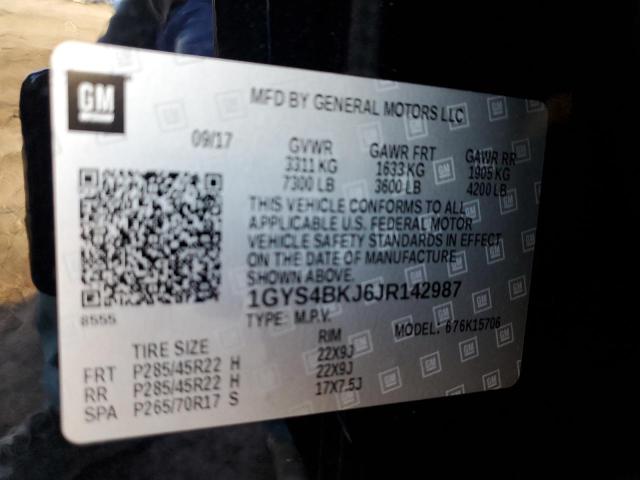 2018 CADILLAC ESCALADE L - 1GYS4BKJ6JR142987