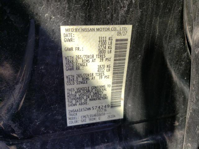 2017 NISSAN TITAN SV - 1N6AA1E52HN574249