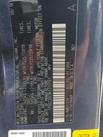 2019 TOYOTA SIENNA XLE 5TDDZ3DC8KS213761