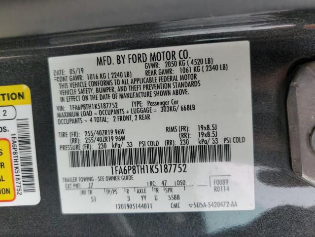 2019 FORD MUSTANG - 1FA6P8TH1K5187752