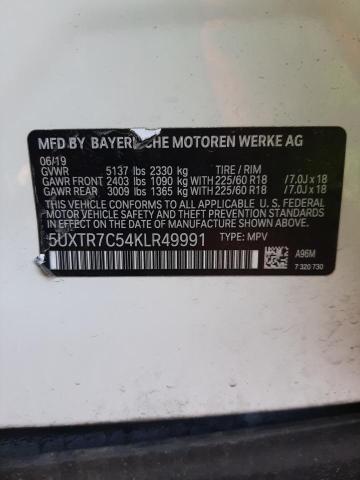 2019 BMW X3 SDRIVE3 5UXTR7C54KLR49991