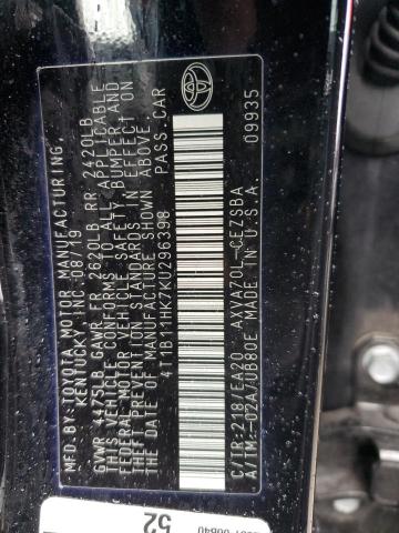 2019 TOYOTA CAMRY L - 4T1B11HK7KU296398