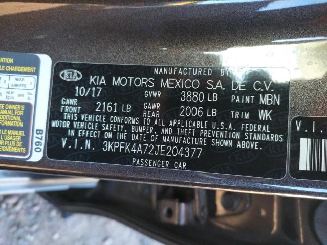 3KPFK4A72JE204377 KIA FORTE LX