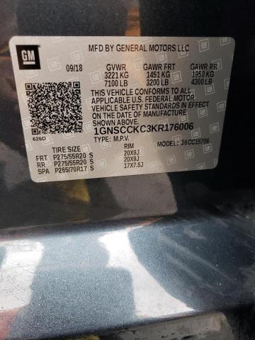 2019 CHEVROLET TAHOE C150 - 1GNSCCKC3KR176006