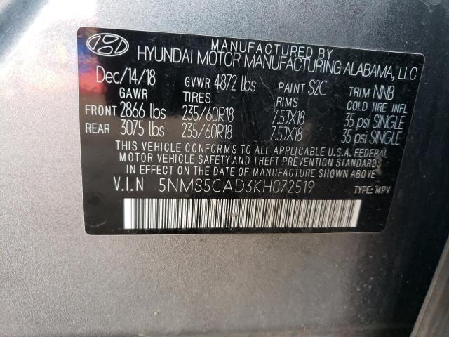 2019 HYUNDAI SANTA FE L - 5NMS5CAD3KH072519
