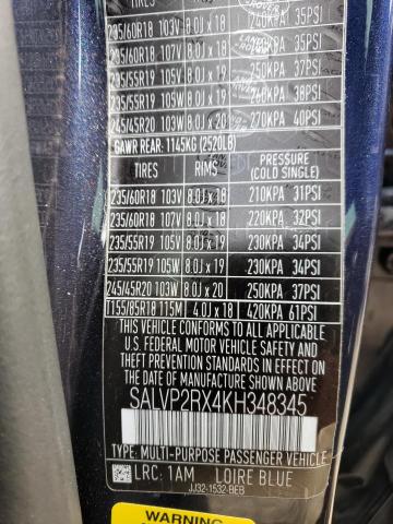 SALVP2RX4KH348345 Land Rover Range Rover Evoque Se