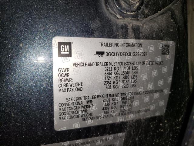2020 CHEVROLET SILVERADO - 3GCUYDED3LG297097