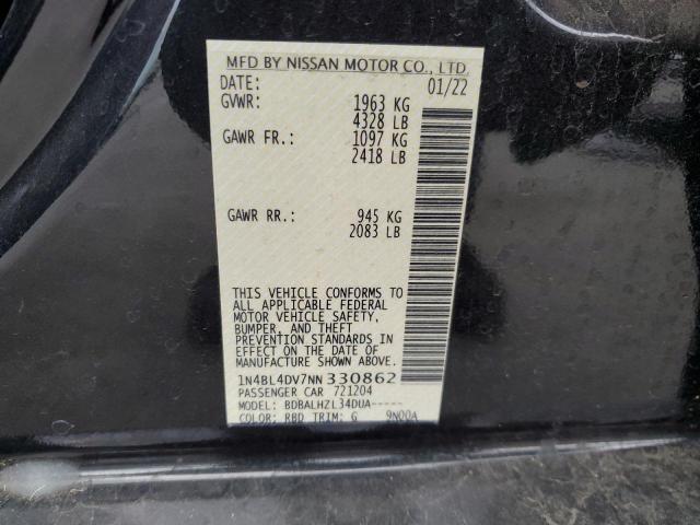 1N4BL4DV7NN330862 Nissan ALTIMA SV