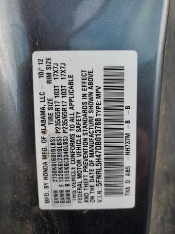 VIN 5FNRL5H47DB013788 2013 HONDA ODYSSEY no.13