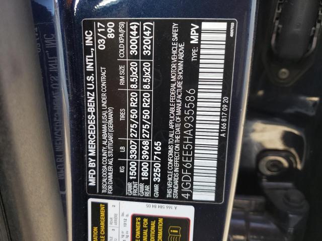 4JGDF6EE5HA935586 Mercedes-Benz Gls 450 4matic