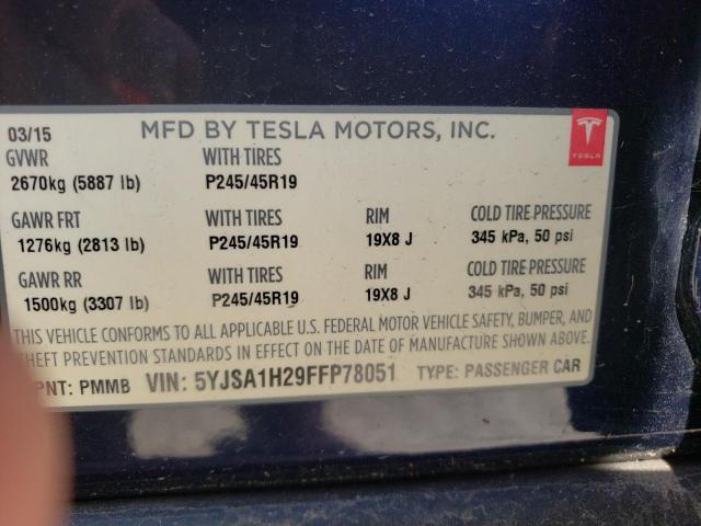 5YJSA1H29FFP78051 Tesla Model S 85d