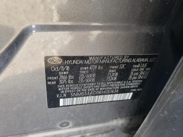 2019 HYUNDAI SANTA FE L - 5NMS53AD0KH051434
