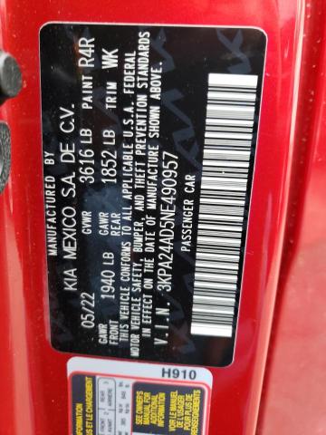 3KPA24AD5NE490957 KIA RIO LX