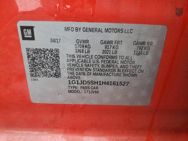 2017 CHEVROLET SONIC LT - 1G1JD5SH1H4161527