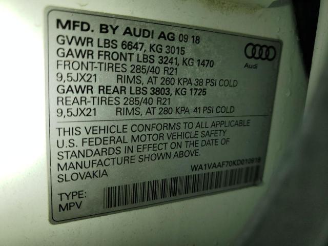 2019 AUDI Q7 PRESTIG - WA1VAAF70KD010918