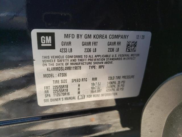 2021 BUICK 4DR KL4MMDSL4MB119078