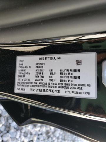 5YJ3E1EA2PF437435 Tesla MODEL 3