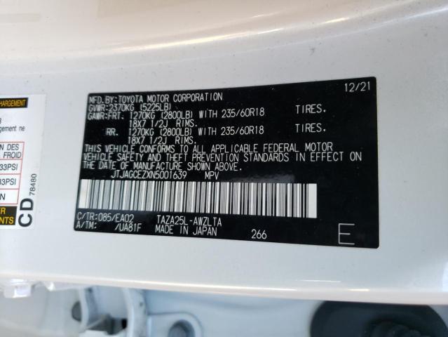2022 LEXUS NX 350 JTJAGCEZXN5001639