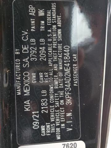 3KPF34AD2ME418440 KIA Forte Gt Line
