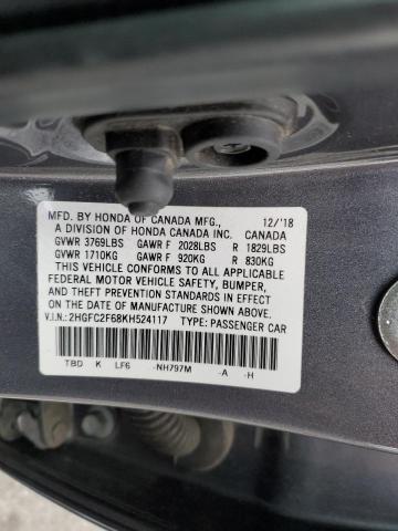 2019 HONDA CIVIC - 2HGFC2F68KH524117