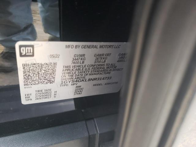 2022 CADILLAC ESCALADE S - 1GYS4GKL8NR314733