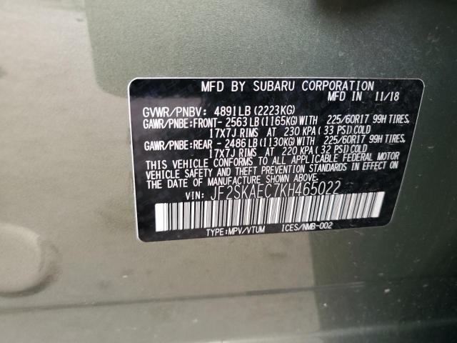 JF2SKAEC7KH465022 Subaru Forester Premium