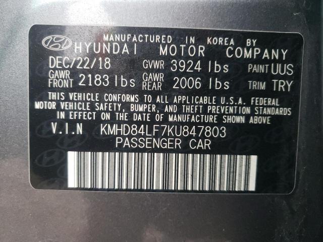 2019 HYUNDAI ELANTRA SE KMHD84LF7KU847803