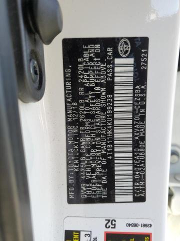 2019 TOYOTA CAMRY L - 4T1B11HK4KU199238