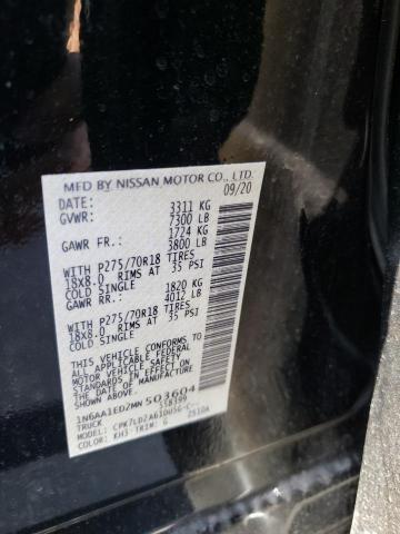 2021 NISSAN TITAN SV - 1N6AA1ED2MN503604