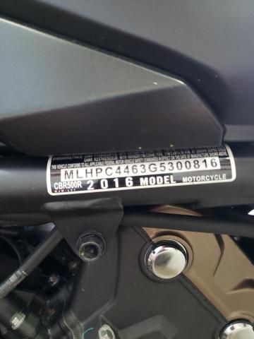 2016 HONDA CBR500 R MLHPC4463G5300816