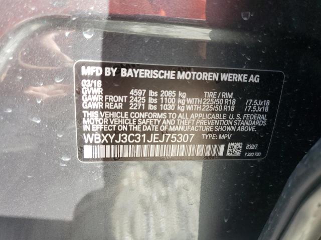 2018 BMW X2 SDRIVE2 WBXYJ3C31JEJ75307