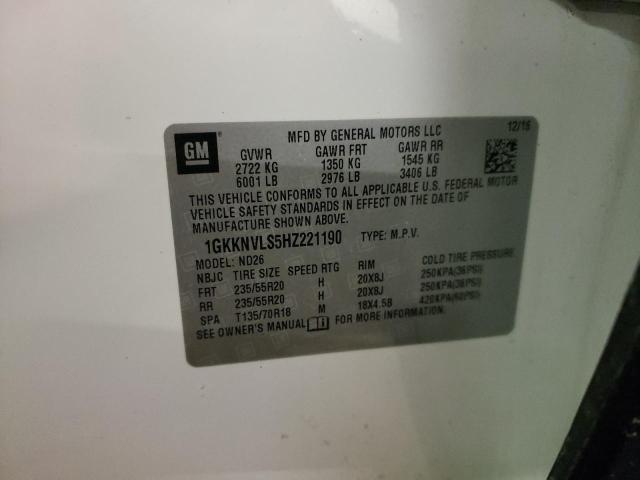 2017 GMC ACADIA ALL 1GKKNVLS5HZ221190
