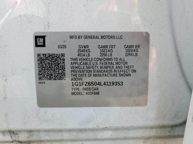2020 CHEVROLET BOLT EV PR - 1G1FZ6S04L4119353