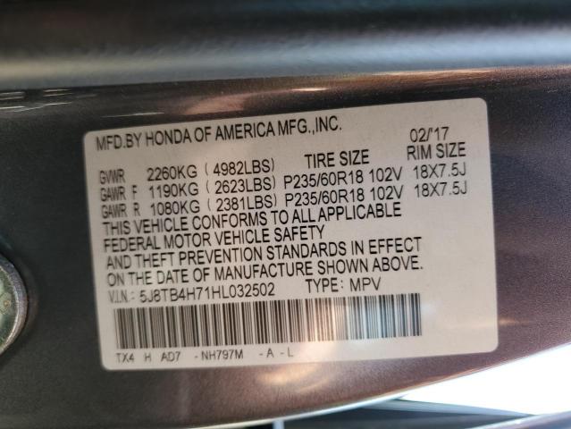 5J8TB4H71HL032502 Acura Rdx Advance
