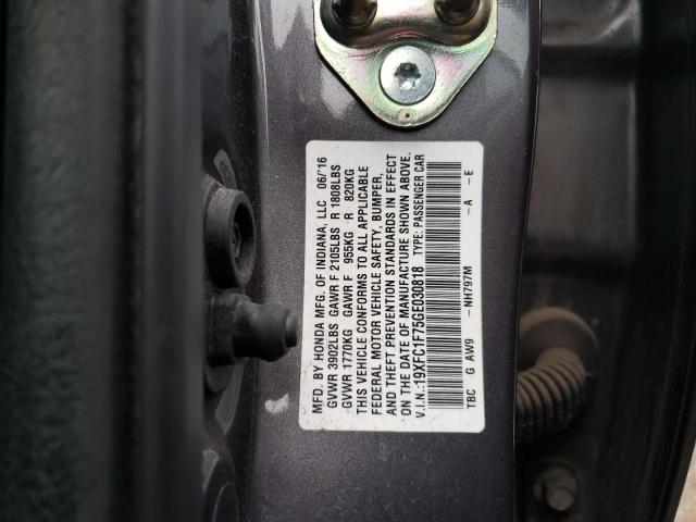 2016 HONDA CIVIC EXL - 19XFC1F75GE030818