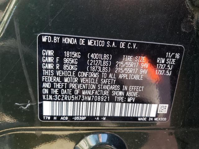 2017 HONDA HR-V EXL 3CZRU5H73HM708921